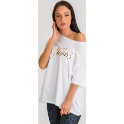 T-SHIRT trussardi jeans. Czarne t-shirty damskie Trussardi Jeans, l, bez wzorów, z jeansu, bez kołnierzyka. Za 149,40 zł.