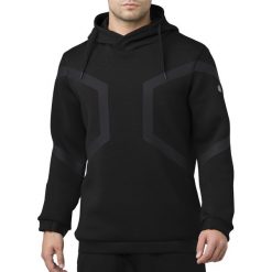 Asics Hexagon Po Hoodie 153343-0904. Czarne bluzy męskie Asics, xxl, bez wzorów, z elastanu, bez kołnierzyka, bez rękawów, bez kaptura. W wyprzedaży za 199,99 zł.