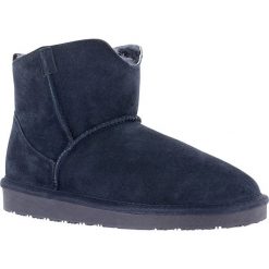 Skórzane botki zimowe "Amber" w kolorze granatowym. Niebieskie botki damskie Gooce, na zimę, z wełny, bez obcasa, bez zapięcia. W wyprzedaży za 242,95 zł.