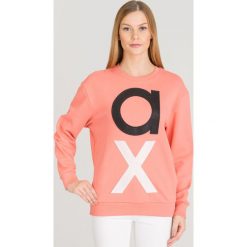 BLUZA ARMANI EXCHANGE. Różowe bluzy damskie xs, z aplikacjami, z bawełny. Za 209,50 zł.