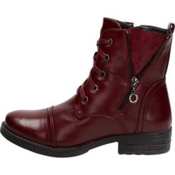Bordowe botki, buty damskie SABATINA DM116. Czerwone botki damskie Sabatina, klasyczne, na wysokim obcasie, bez zapięcia. W wyprzedaży za 129,00 zł.