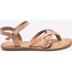 Toms - Sandały Lexie. Szare klapki damskie marki Toms, bez wzorów, ze skóry, bez obcasa, na szpilce. W wyprzedaży za 199,90 zł.