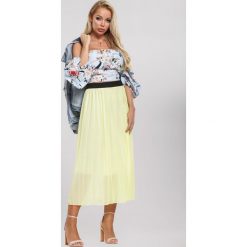 Żółta Spódnica Resale. Żółte spódniczki damskie other, s, bez wzorów, midi. Za 79,99 zł.