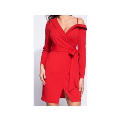 Kopertowa sukienka wieczorowa mini. Niebieskie sukienki damskie marki Bien fashion, na randkę, xl, bez wzorów, wizytowe, bez kołnierzyka, bez rękawów, długie, mini, kopertowe. Za 149,00 zł.