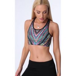Top sportowy w kolorowe wzory MR15491. Szare topy damskie marki Fasardi, s, w kolorowe wzory. Za 39,00 zł.
