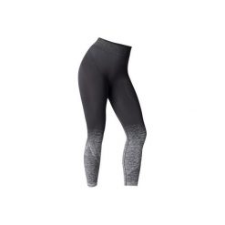 Legginsy bezszwowe 7/8 do jogi. Czarne legginsy damskie DOMYOS, s, bez wzorów, z elastanu. Za 59,99 zł.