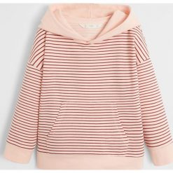 Mango Kids - Bluza dziecięca Otawa 110-164 cm. Różowe bluzy dziewczęce Mango Kids, bez wzorów, z bawełny, bez rękawów, z kapturem. Za 59,90 zł.