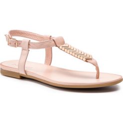 Sandały INUOVO - 101029 Blush. Różowe klapki damskie marki Inuovo, z aplikacjami, ze skóry, bez obcasa, na obcasie. Za 259,00 zł.