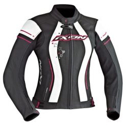 Kurtka skóra naturalna IXON ALCYONE CE kolor biały/czarny/różowy, rozmiar XS. Różowe kurtki sportowe damskie IXON, xs, bez wzorów, ze skóry, długie, bez kaptura. Za 1799,00 zł.