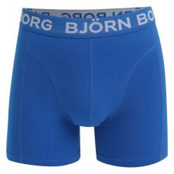 Björn Borg Bokserki Męskie, L, Niebieskie. Niebieskie bokserki męskie marki Björn Borg, bez wzorów. W wyprzedaży za 75,00 zł.