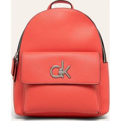 Calvin Klein - Plecak. Pomarańczowe plecaki damskie Calvin Klein, bez wzorów, ze skóry ekologicznej. Za 749,90 zł.