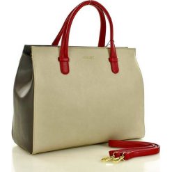 MONNARI Elegancka torebka aktówka beżowa. Brązowe kuferki damskie Monnari, w paski, ze skóry, duże. Za 179,00 zł.