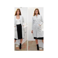 Płaszcz SIMPLE long coat szary. Szare płaszcze damskie marki 3 for u, xl, bez wzorów, klasyczne, długie. Za 231,20 zł.