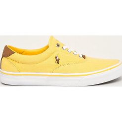 Polo Ralph Lauren - Tenisówki. Żółte trampki męskie Polo Ralph Lauren, bez wzorów, ze skóry, na sznurówki. Za 339,90 zł.