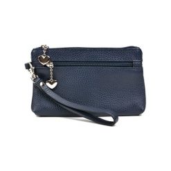 Skórzana kopertówka w kolorze niebieskim - (S)19 x (W)12 cm. Niebieskie kopertówki damskie Black Friday Bags, bez wzorów, ze skóry, bez dodatków. W wyprzedaży za 99,95 zł.