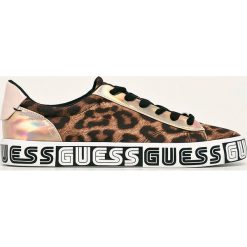 Guess Jeans - Buty. Pomarańczowe buty sportowe damskie Guess Jeans, z jeansu. Za 419,90 zł.