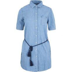 Sukienka Pepe Jeans. Niebieskie kombinezony damskie Pepe Jeans, bez wzorów, z jeansu, klasyczne, z klasycznym kołnierzykiem, bez rękawów. Za 359,00 zł.