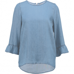 Bluzki damskie: Vero Moda Tall VMLISSY 3/4 SLEEVE Bluzka medium blue denim