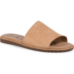 Klapki SOREL - Ella Block Slide NL3526 Honest Beige 246. Pomarańczowe klapki damskie Sorel, bez wzorów, ze skóry, bez obcasa. Za 339,00 zł.