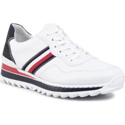 Sneakersy RIEKER - M6923-80 White. Białe półbuty damskie Rieker, z materiału. Za 249,99 zł.
