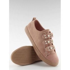 Różowe Trampki z perełkami BEAUTY. Różowe buty sportowe damskie FunKee.pl, bez wzorów, z tkaniny, bez zapięcia. Za 87,99 zł.