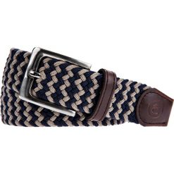 Pasek Beżowo-Granatowy Braid. Brązowe paski męskie marki LANCERTO, w paski, z bawełny, sportowe. Za 89,90 zł.