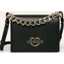 Love Moschino - Torebka. Czarne listonoszki damskie Love Moschino, w paski, ze skóry ekologicznej, na ramię, małe, bez dodatków. Za 589,90 zł.