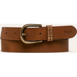 Wrangler - Pasek skórzany. Pomarańczowe paski damskie Wrangler, w paski, ze skóry. W wyprzedaży za 89,90 zł.