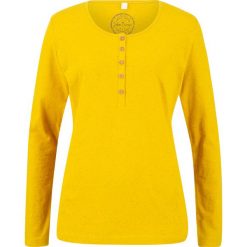 Shirt melanżowy, długi rękaw bonprix żółty melanż. Żółte koszulki damskie bonprix, bez wzorów, bez kołnierzyka, z długim rękawem. Za 44,99 zł.