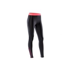 Legginsy fitness kardio 500 damskie. Czarne legginsy damskie marki DOMYOS, xs, bez wzorów, z elastanu, na fitness i siłownię. W wyprzedaży za 49,99 zł.