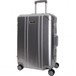 Walizka w kolorze szarym - 35 l. Szare walizki Platinium, z materiału. W wyprzedaży za 349,95 zł.