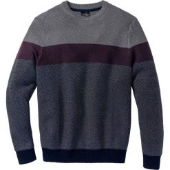 Sweter bonprix szary melanż - czerwony klonowy w paski. Szare swetry męskie bonprix, s, w paski, z dzianiny, bez kołnierzyka, bez kaptura. Za 79,99 zł.