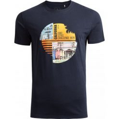 T-shirt męski TSM620 - ciemny granat - Outhorn. Pomarańczowe koszulki męskie Outhorn, m, bez wzorów, bez kołnierzyka. Za 39,99 zł.