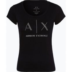 Armani Exchange - T-shirt damski, niebieski. Niebieskie t-shirty damskie marki Armani Exchange, s, bez wzorów, bez kołnierzyka. Za 269,95 zł.