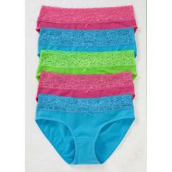 Figi: Figi (5 par) bonprix turkusowy + różowy + zielony