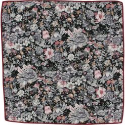 Szara Wzorzysta Męska Poszetka -ALTIES- w Kwiaty, Motyw Florystyczny POSZALTTANIA0234. Szare poszetki męskie Alties, w kwiaty, z materiału, eleganckie. Za 16,90 zł.