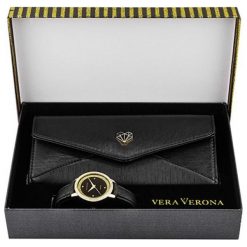 Vera Verona Zestaw Upominkowy Dla Kobiet mwf16-073. Czarne zegarki damskie Vera Verona. Za 249,00 zł.