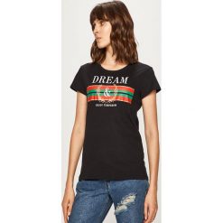 Haily's - T-shirt. Czarne bluzki damskie Haily's, s, z nadrukiem, z bawełny, z okrągłym kołnierzem. Za 59,90 zł.