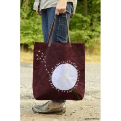 Torba na zakupy DMUCHAWIEC. Brązowe shopper bag damskie Pakamera, z aplikacjami, ze skóry, z aplikacjami. Za 69,00 zł.