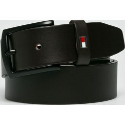 Tommy Hilfiger - Pasek skórzany. Czarne paski męskie TOMMY HILFIGER, w paski, z materiału. Za 159,90 zł.