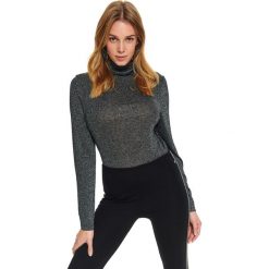 Dopasowany sweter z golfem. Czarne swetry damskie Top Secret, na zimę, bez wzorów, z dzianiny, eleganckie, bez rękawów, bez kaptura. Za 89,99 zł.