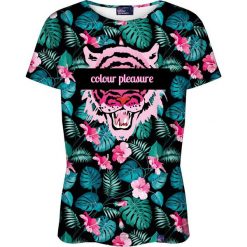 Colour Pleasure Koszulka damska CP-030 259 czarno-różowa r. XL/XXL. Różowe t-shirty damskie marki Colour pleasure, xl. Za 70,35 zł.