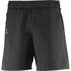 Salomon Trail Runner Short M Black L. Czarne spodenki sportowe męskie marki Salomon, w paski, z materiału, sportowe. W wyprzedaży za 149,00 zł.