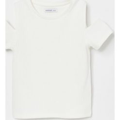 T-shirt z odkrytymi ramionami - Kremowy. Białe t-shirty damskie Reserved, bez wzorów, bez kołnierzyka. Za 29,99 zł.