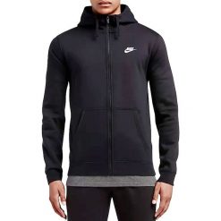 Nike M Nsw Hoodie FZ Fleece Club 804389-010 bluzy męskie czarne XL. Czarne bluzy męskie Nike, xl, bez wzorów, z bawełny, klasyczne, z kapturem, bez rękawów, bez kaptura. W wyprzedaży za 229,99 zł.