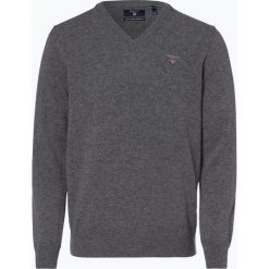 Gant - Sweter męski, szary. Szare swetry męskie marki GANT, m, bez wzorów, z wełny, bez kołnierzyka, bez kaptura. Za 299,95 zł.