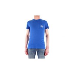 T-shirty z krótkim rękawem Calvin Klein Jeans J30J311023. Niebieskie t-shirty męskie Calvin Klein Jeans, s, bez wzorów, z jeansu, bez kołnierzyka, krótkie. Za 104,41 zł.