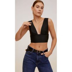 Mango - Top Bella. Czarne bluzki damskie Mango, s, bez wzorów, z elastanu, casualowe, bez kołnierzyka, bez rękawów. Za 89,90 zł.