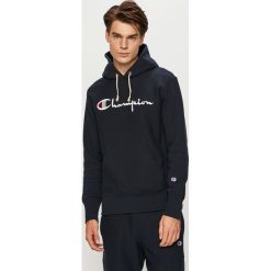 Champion - Bluza. Niebieskie bluzy męskie Champion, s, z aplikacjami, z bawełny, z kapturem, bez rękawów, z kapturem. Za 419,90 zł.