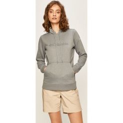 Columbia - Bluza. Niebieskie bluzy damskie Columbia, s, z nadrukiem, z elastanu, bez rękawów, z kapturem. Za 249,90 zł.